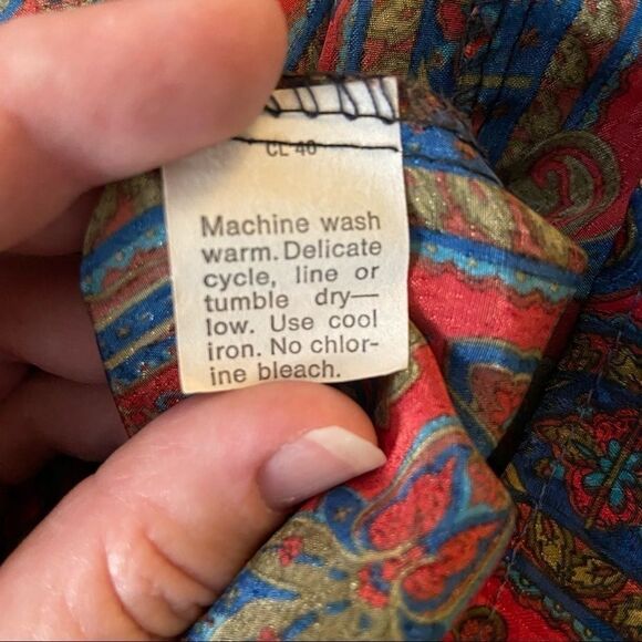 Vintage 80’s Stuart Lang Paisley Blouse 12 - Picture 8 of 10